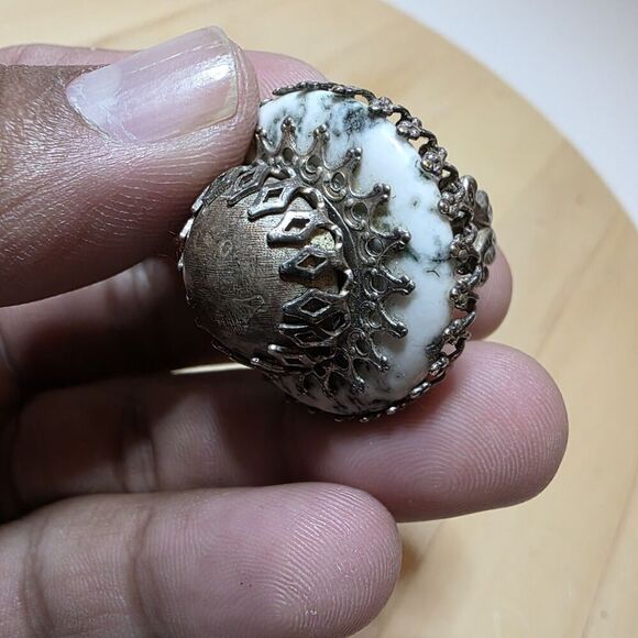 Vintage Ollipop USA Adjustable Fashion Designer Ornate Statement Cocktail Ring - Picture 9 of 12